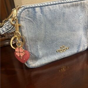 Coach Denim Blue Crossbody Bag with Pink Tag